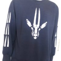 Navy Blue Gazelle Print Sweatshirt